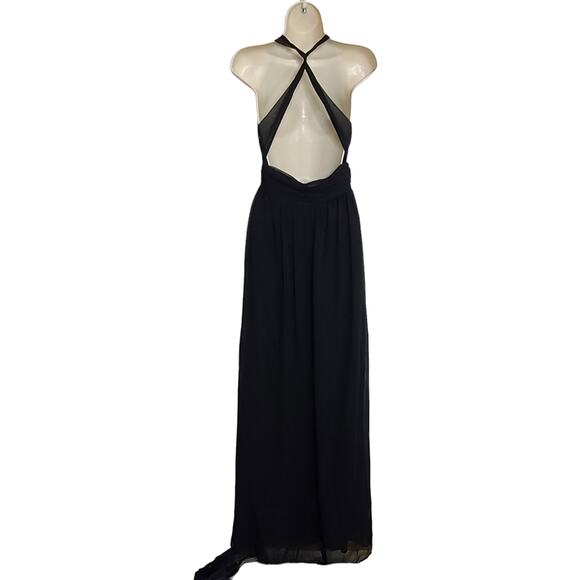 NYL Eve Like A Vision Dress Black Full Length Size 2 Party Occasion Open Back - Picture 4 of 6